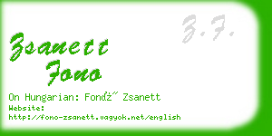 zsanett fono business card